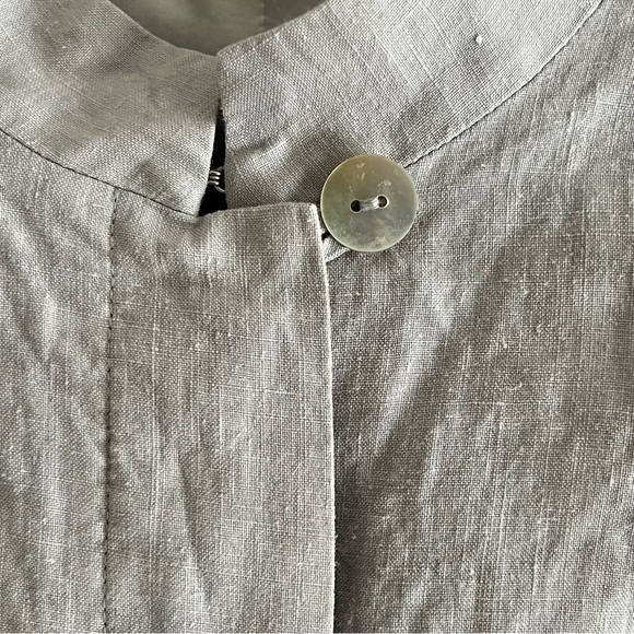 Morgane Le Fay 100% Linen Cropped Jacket Light Taupe Medium - Picture 5 of 8